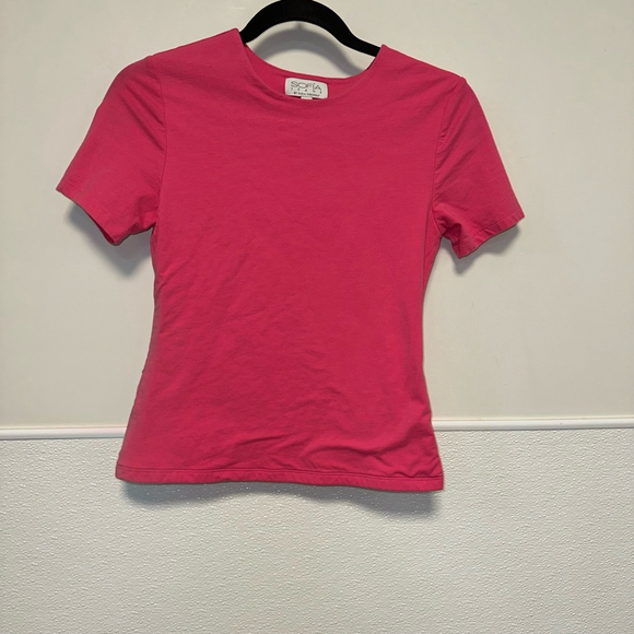 Women's Sofia Jeans T-Shirt Size S Hot Pink Fitted - Picture 1 of 5